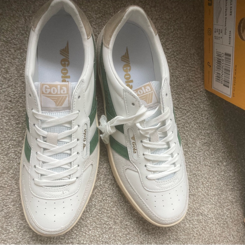 NEW Gola womens White and Green Sneakers - Picture 8 of 11